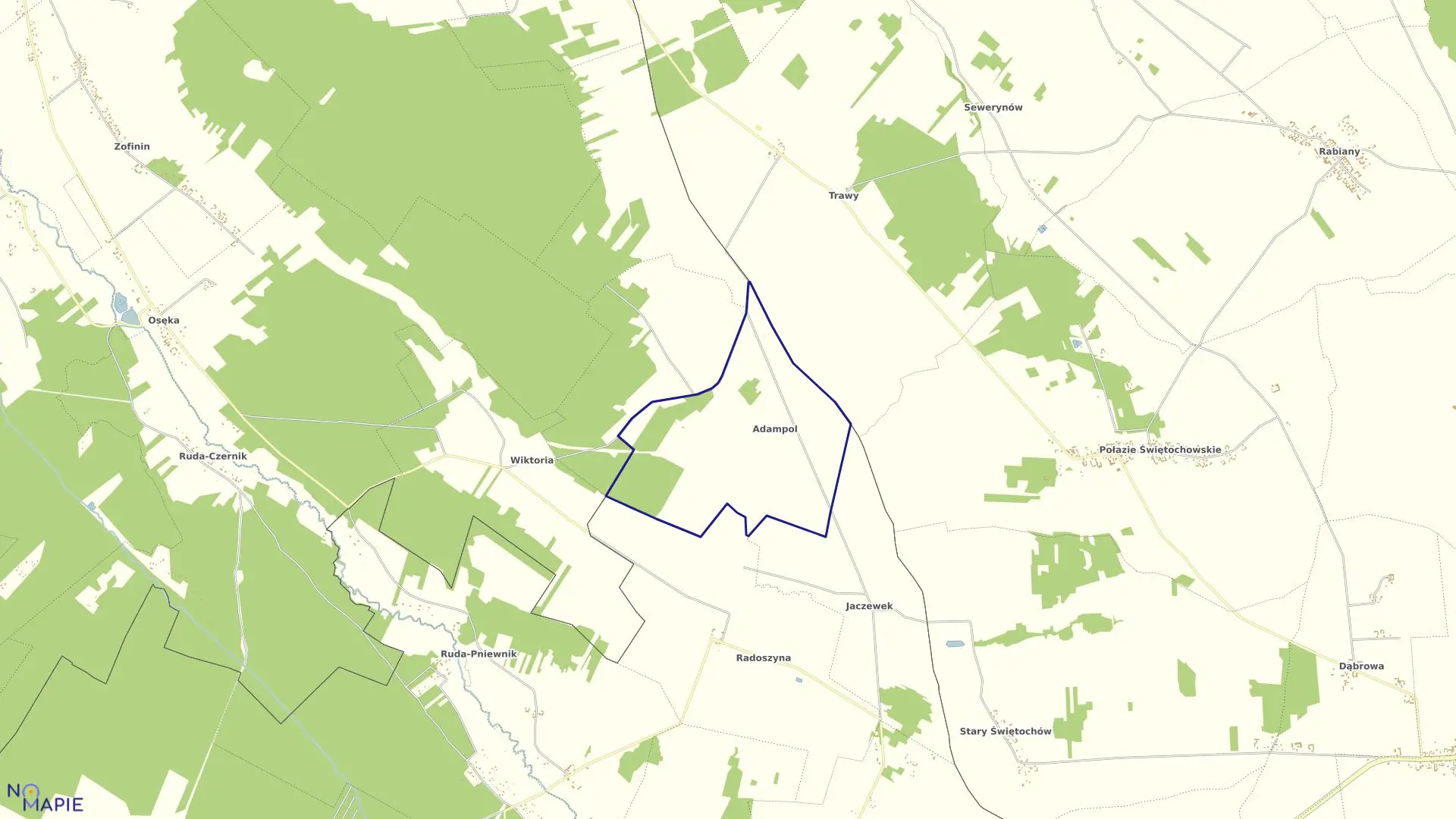 Mapa obrębu ADAMPOL w gminie Korytnica