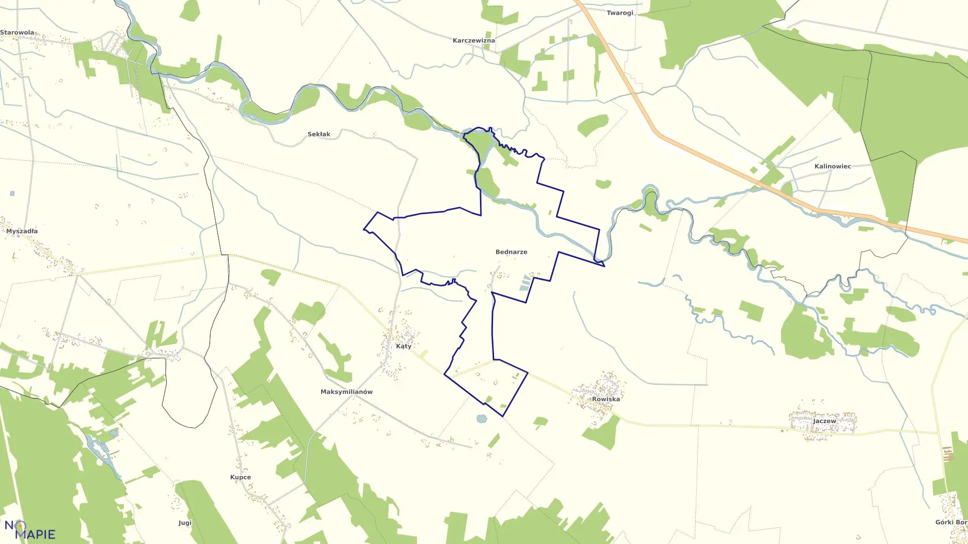 Mapa obrębu BEDNARZE w gminie Korytnica